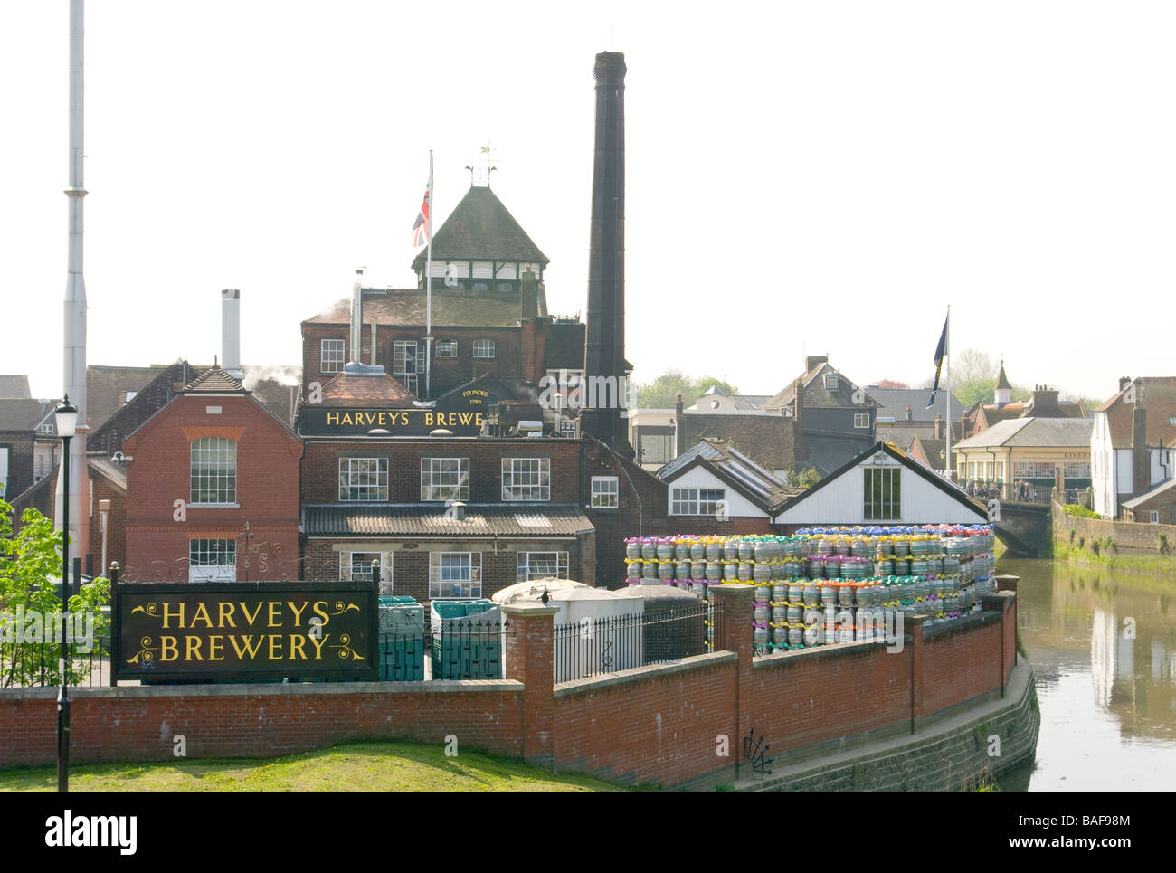 Harveys Brewery On The Banks Of The River Ouse Lewes East Sussex Breweries Stock Photo