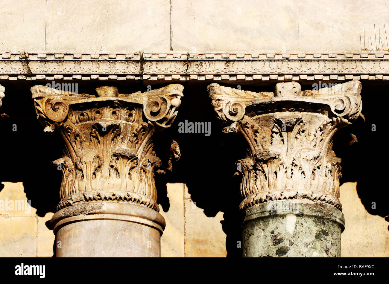 Architectural column decoration in St Mark's Square Venice Stock Photo