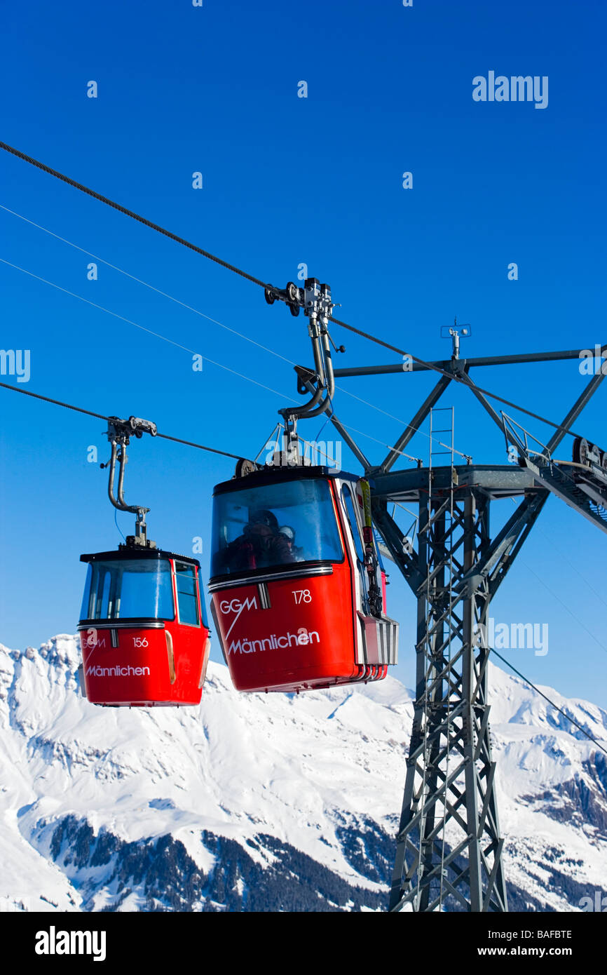 Gondola cable car Grindelwald Maennlichen the longest passenger