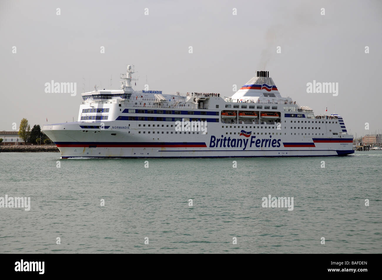 RORO ferry The Normandie of Brittany Ferries company on Portsmouth Harbour England UK Stock Photo