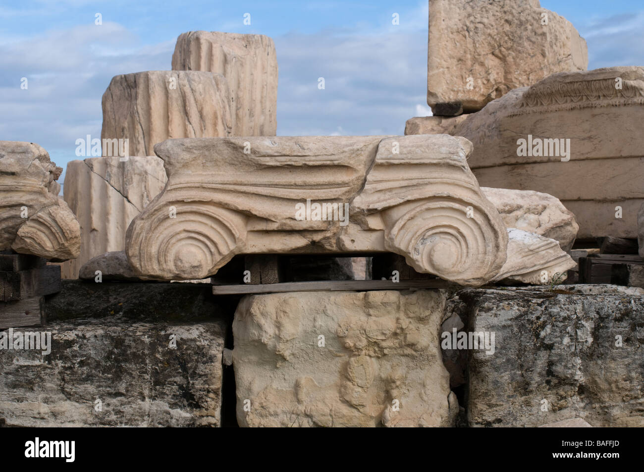 Sculpture of Parthenon temple on Acropolis Athens Stock Photo Alamy