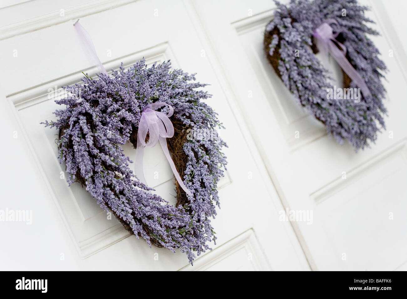 Lavender Wreath Heart Purple Wedding Church Door White Door