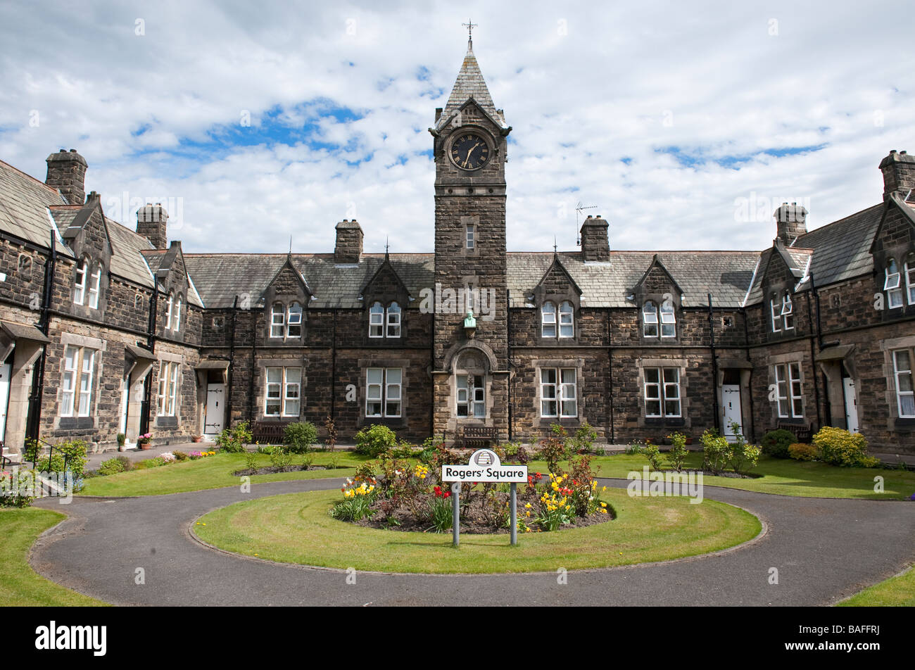 Rogers" Almshouses in "Rogers Square" on "Belford Street" in