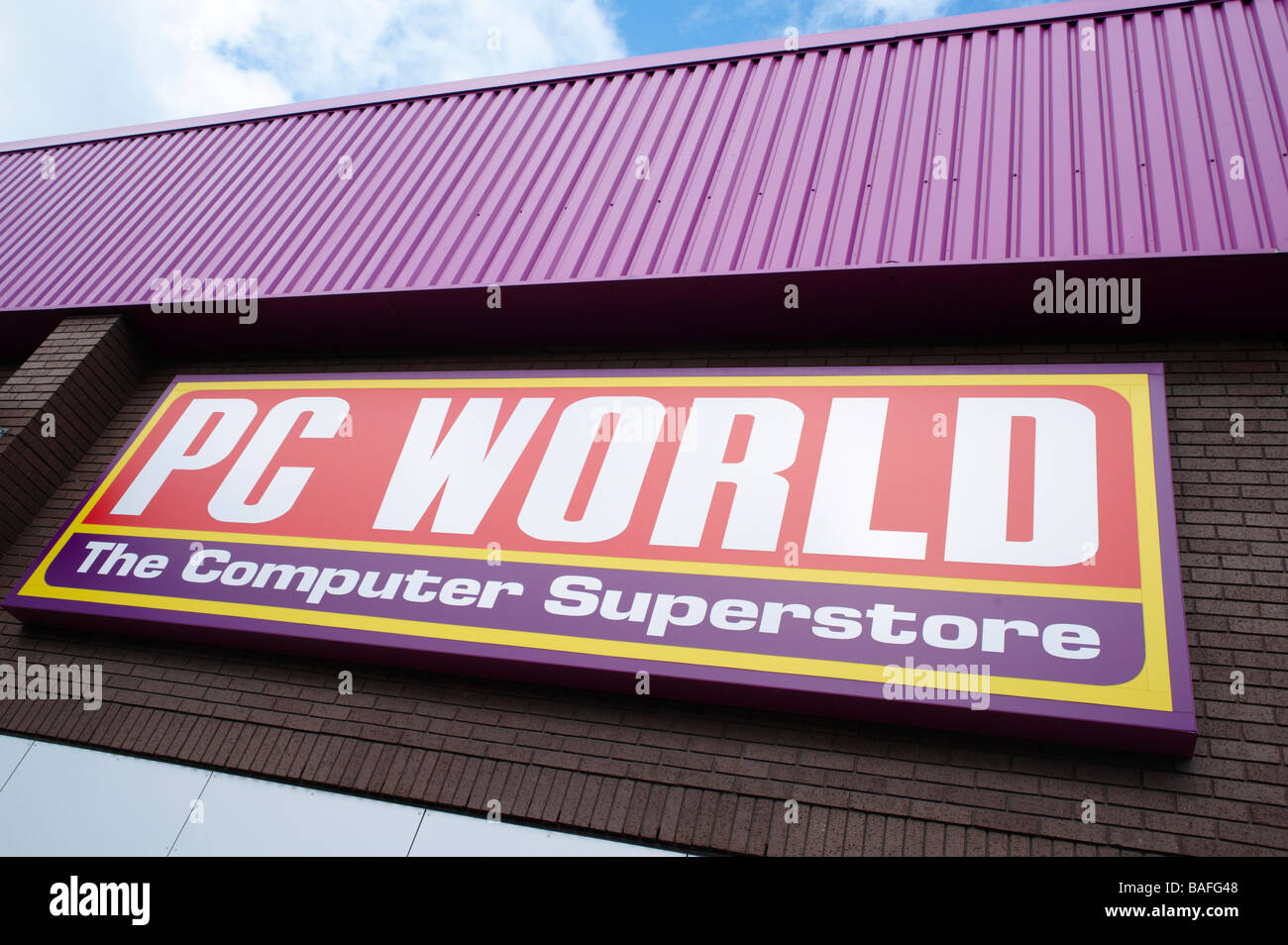PC world sign signage Stock Photo Alamy