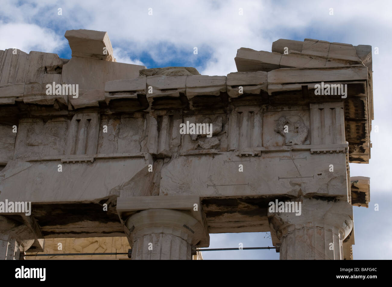 Sculpture of Parthenon temple on Acropolis Athens Stock Photo Alamy