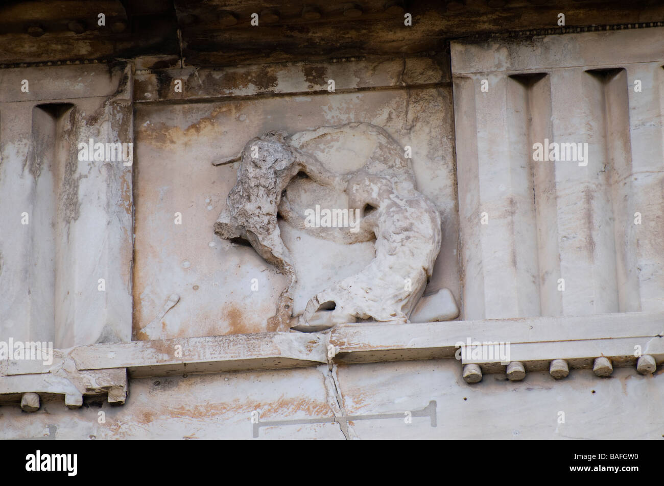 Sculpture of Parthenon temple on Acropolis Athens Stock Photo Alamy