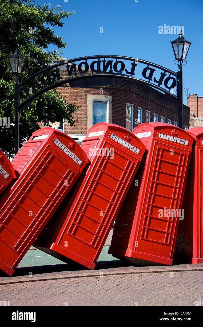 Red Telephone Boxes Kingston England Stock Photo Alamy