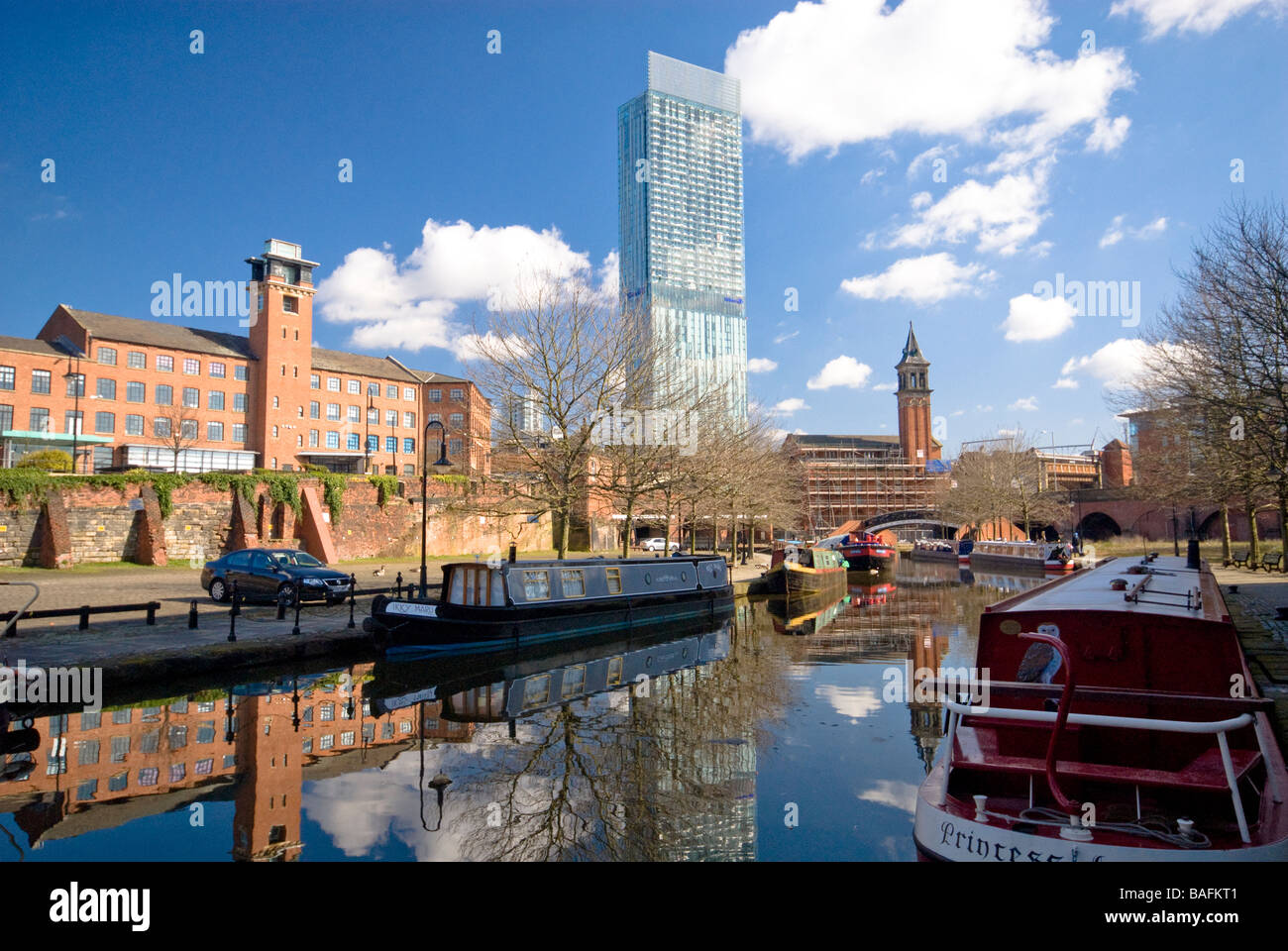 Manchester Beetham Tower from the Castlefield Canal Basin Stock Photo
