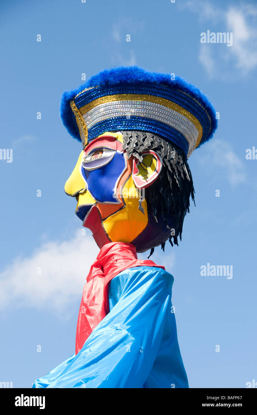 Caribbean carnival paper mache mannequin head Stock Photo