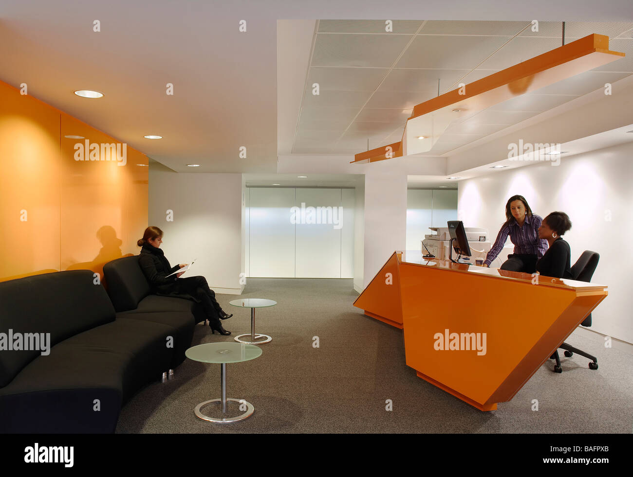 Imperial College London, London, United Kingdom, Sheppard Robson, Imperial college london business incubator reception. Stock Photo