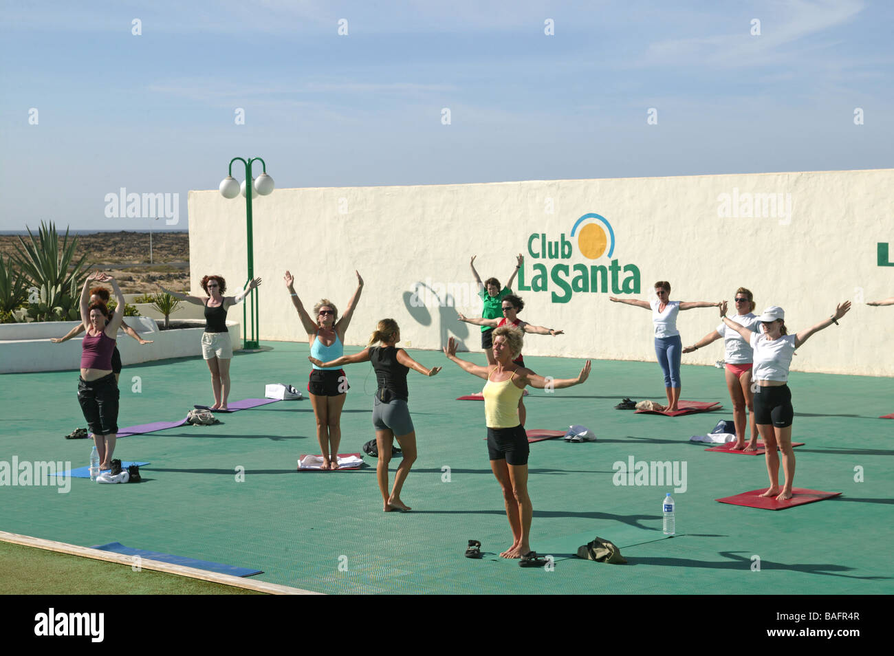 Aerobics class at Club La Santa, Lanzarote Stock Photo: 23704375 ...