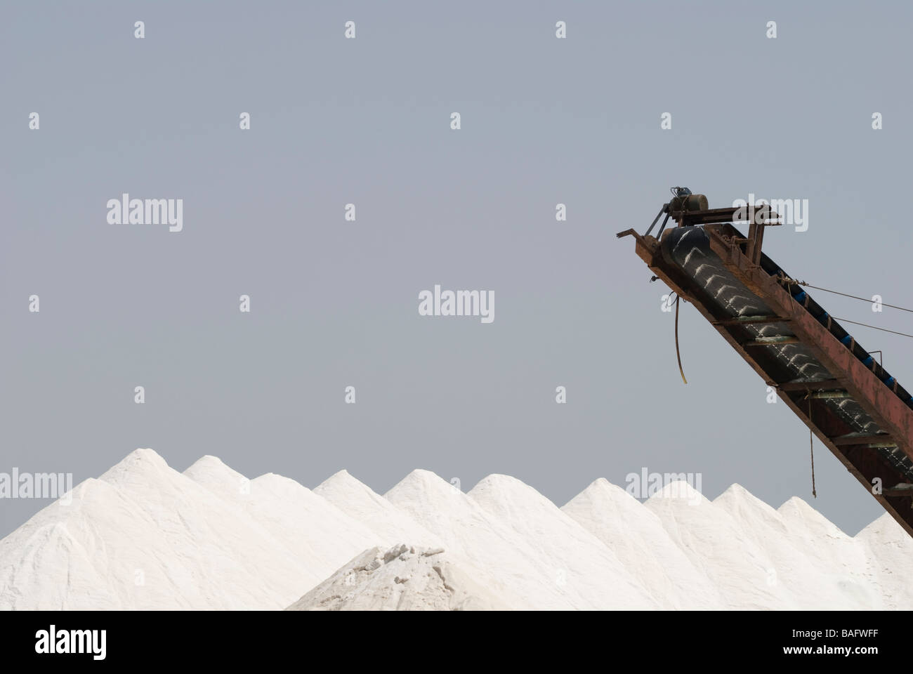 Saltworks and conveyor Stock Photo