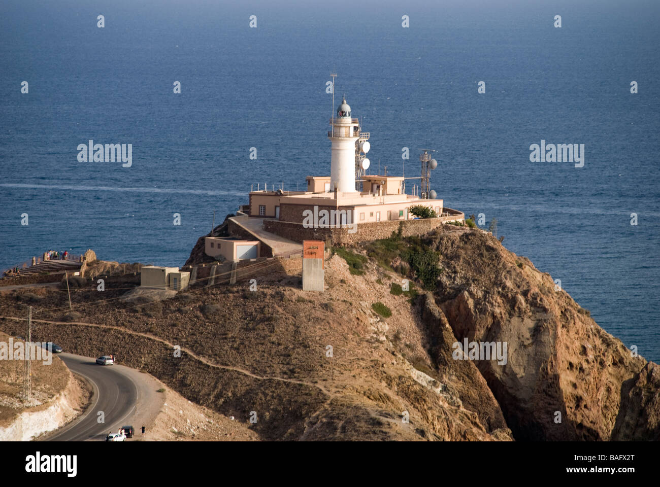 Lighthouse , Cabo de Gata Cape , Cabo de Gata-Nijar Nature Reserve , Almeria , Andalusia , Spain Stock Photo