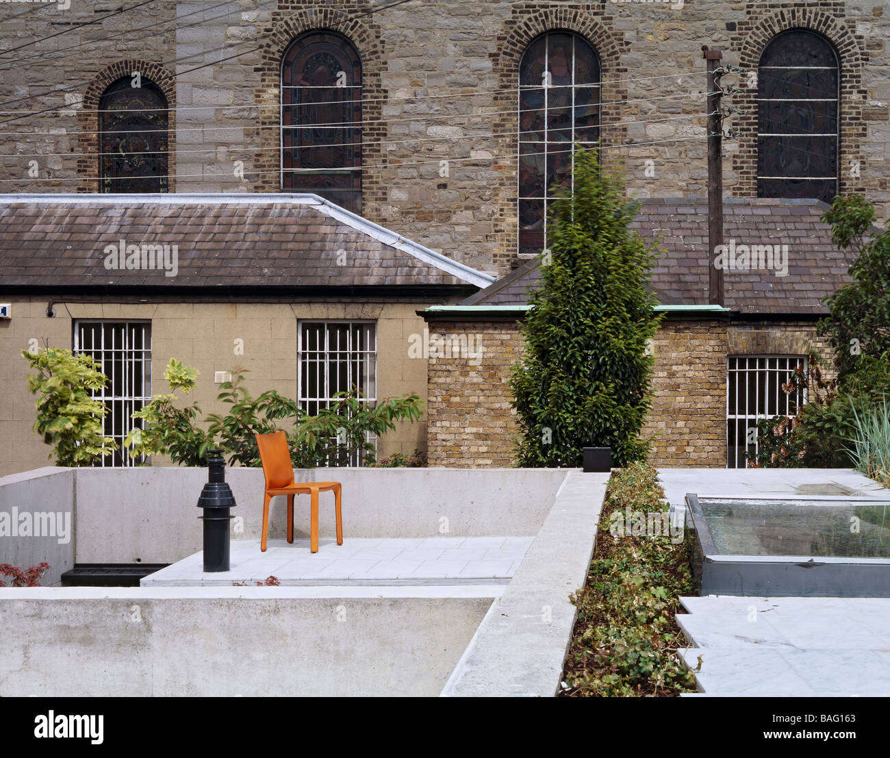 John Dillon Street, Dublin, Ireland, De Paor Architects, John dillon street rooftop with church