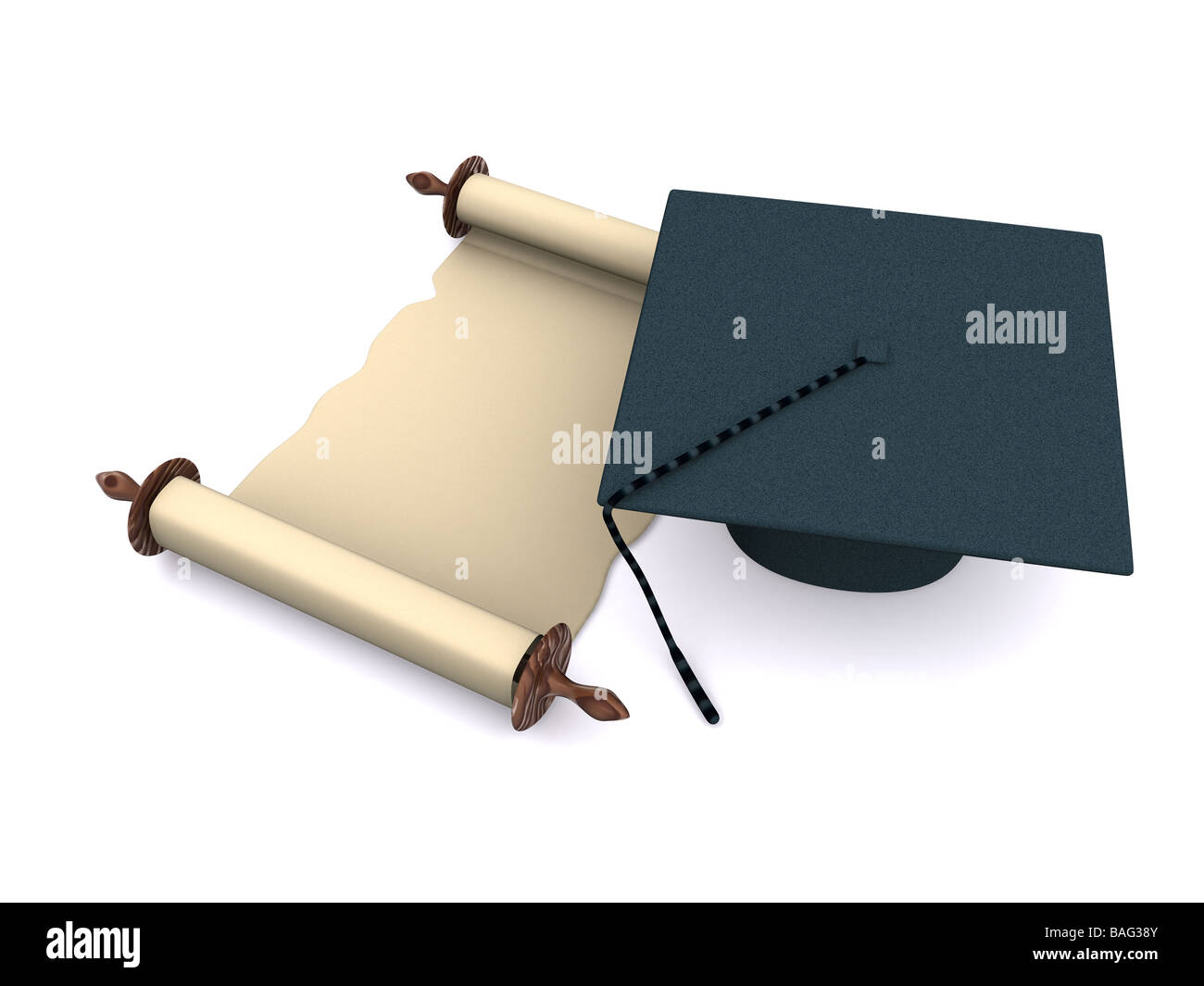 graduation objects on white 3d Stock Photo - Alamy