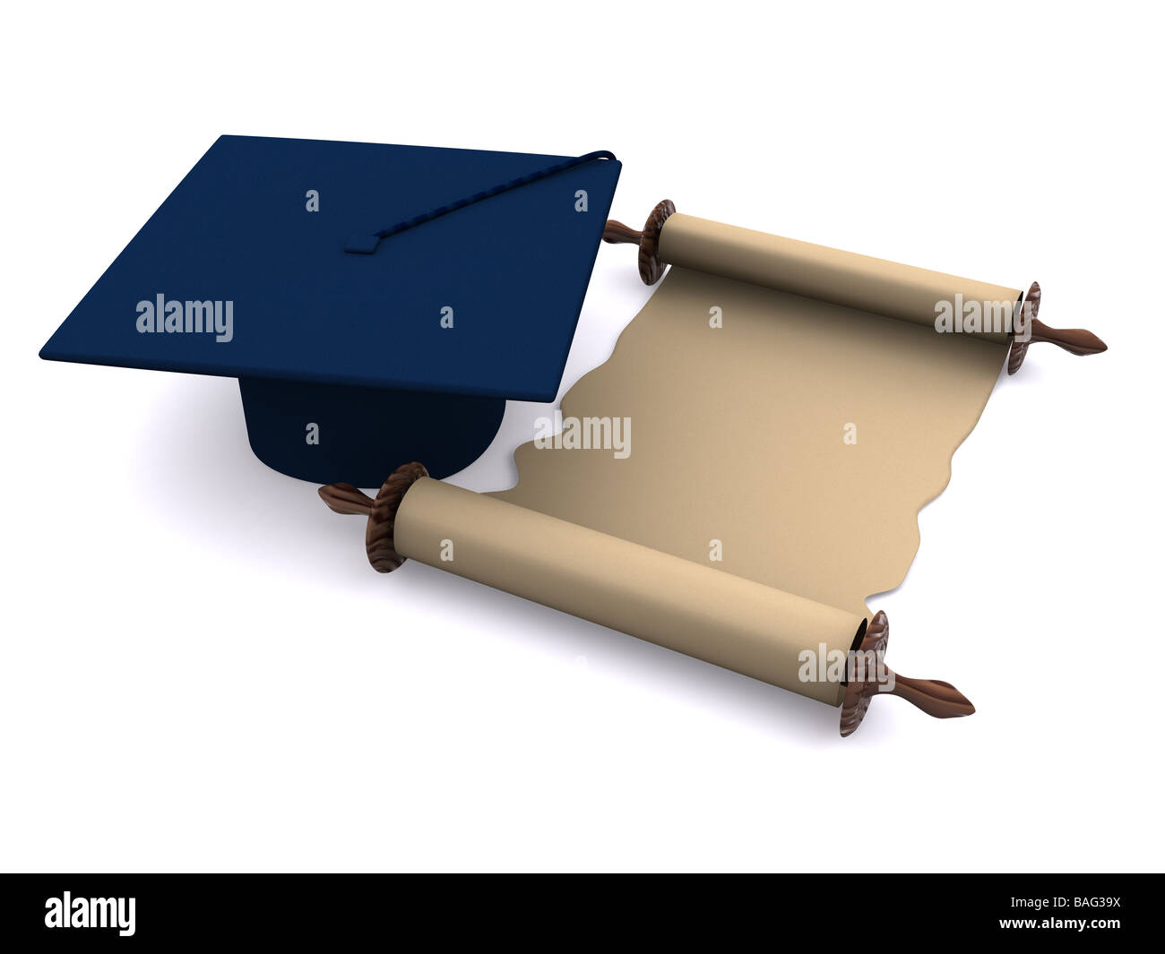 graduation objects on white 3d Stock Photo - Alamy