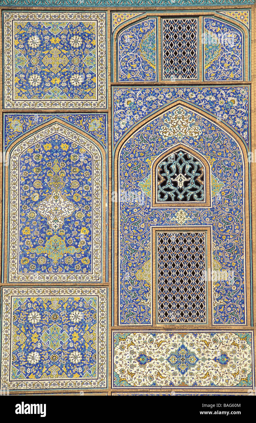 Iran, Isfahan Province, Esfahan, Imam square (Royal square), Sheikh Lotfollah mosque, detail Stock Photo