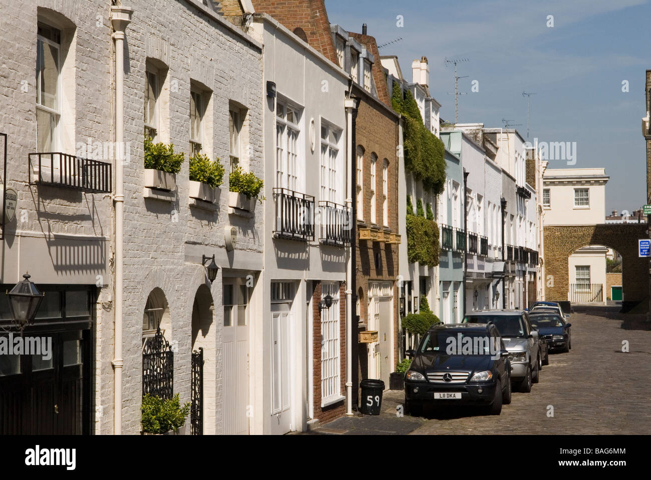 Mews terrace houses Eaton Mews West Belgravia City of Westminster
