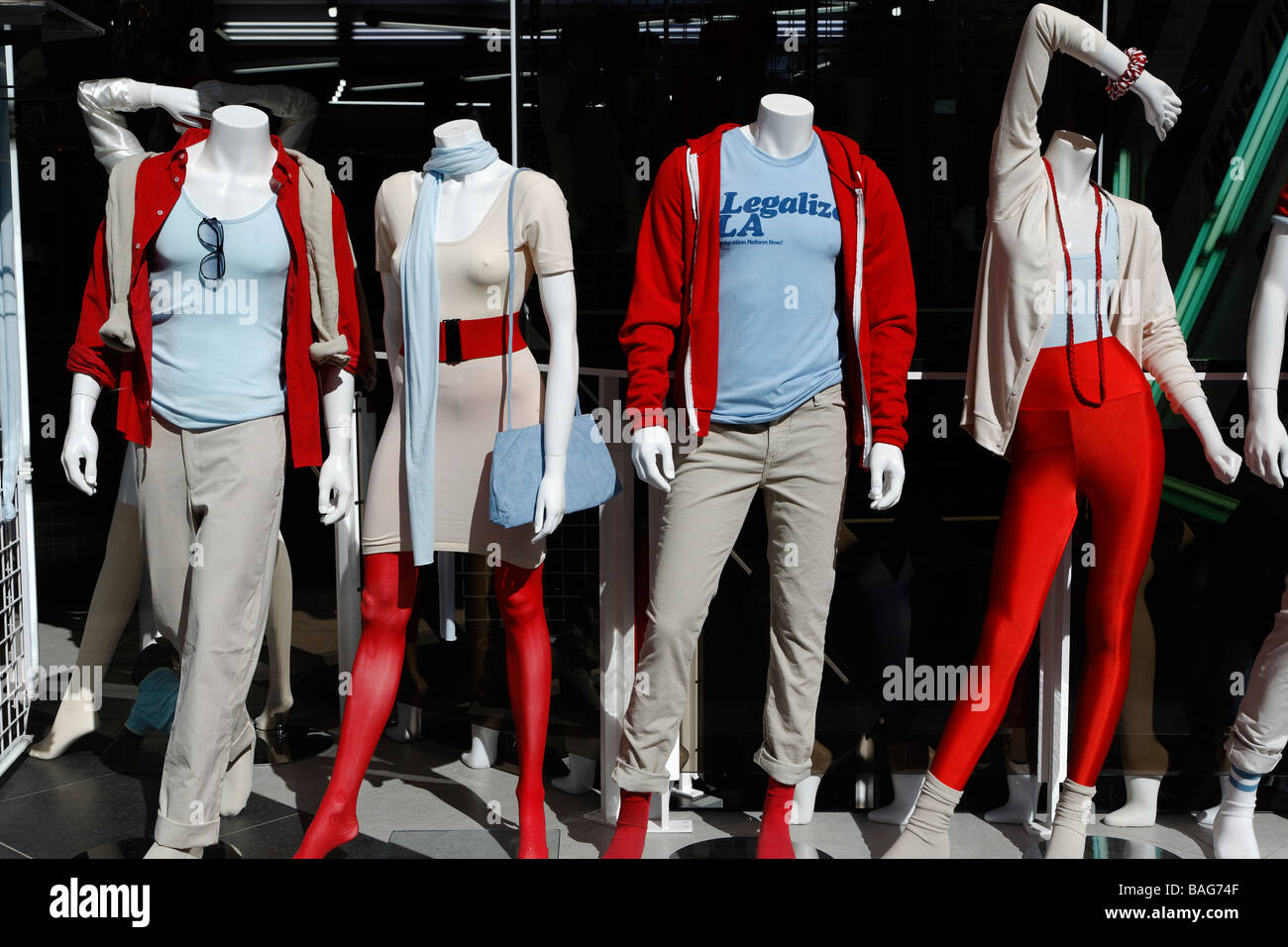 American Apparel shop window mannequins clothes Stock Photo Alamy