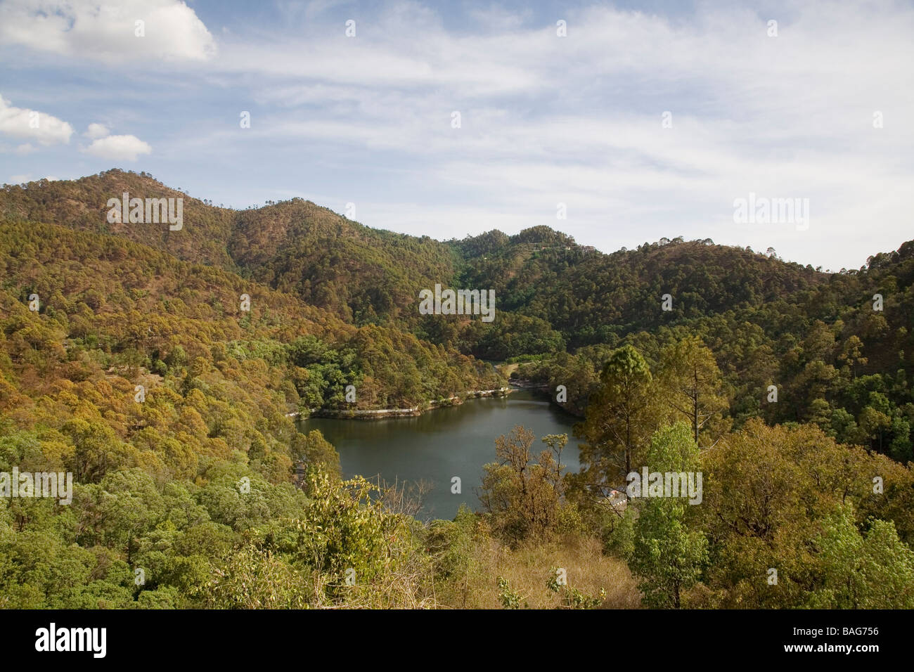 Sattal or Sat taal  are lakes situated in the Lower Himalayan Range near Bhimtal, a town of the Nainital district in Uttarakhand, India. Stock Photo