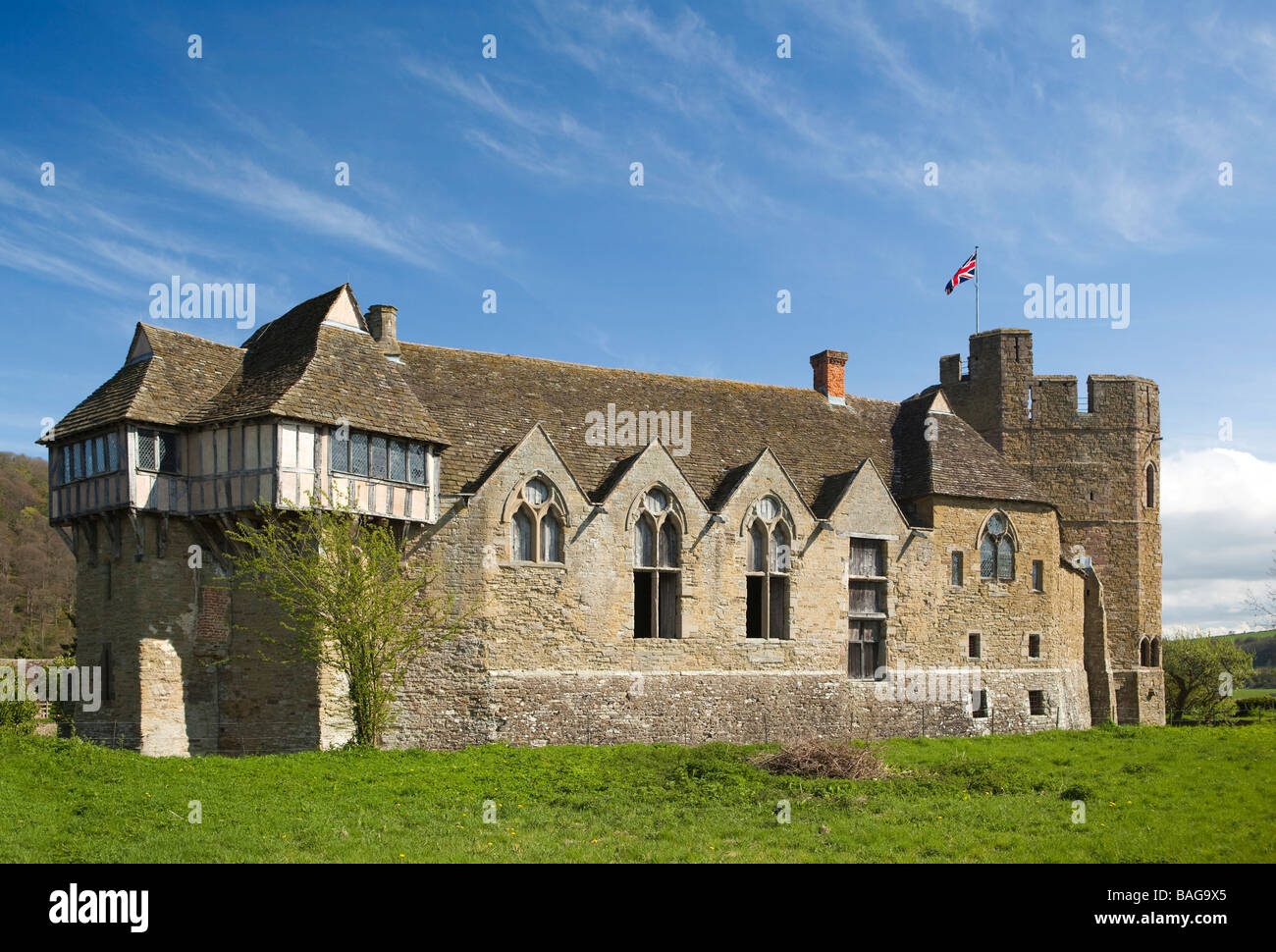 UK England Shropshire Stokesay Castle fortified manor house Stock Photo