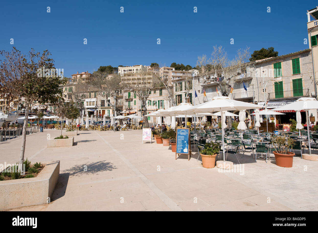 Tables and chairs outside bars cafes and restaurants in the spanish