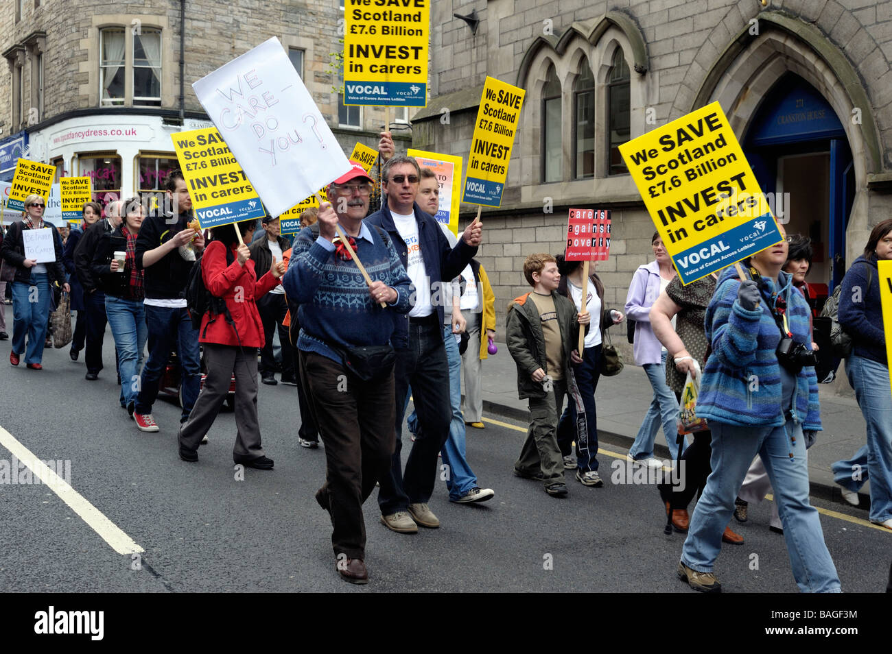 Protest in Edinburgh 22nd of April 2009 Stock Photo