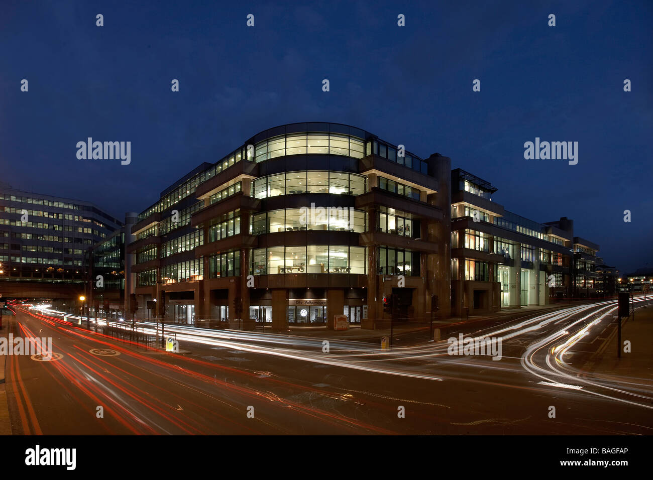 10 Queen Street Place, London, United Kingdom, Hok International, 10 queen street place exterior twilight. Stock Photo