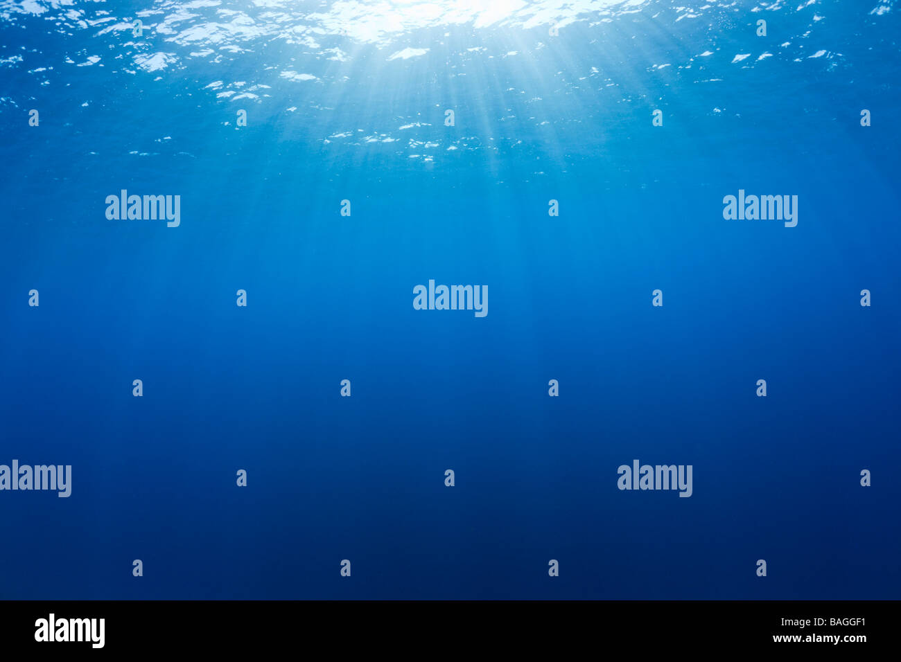 Sun Beams diffuse Ocean Micronesia Palau Stock Photo