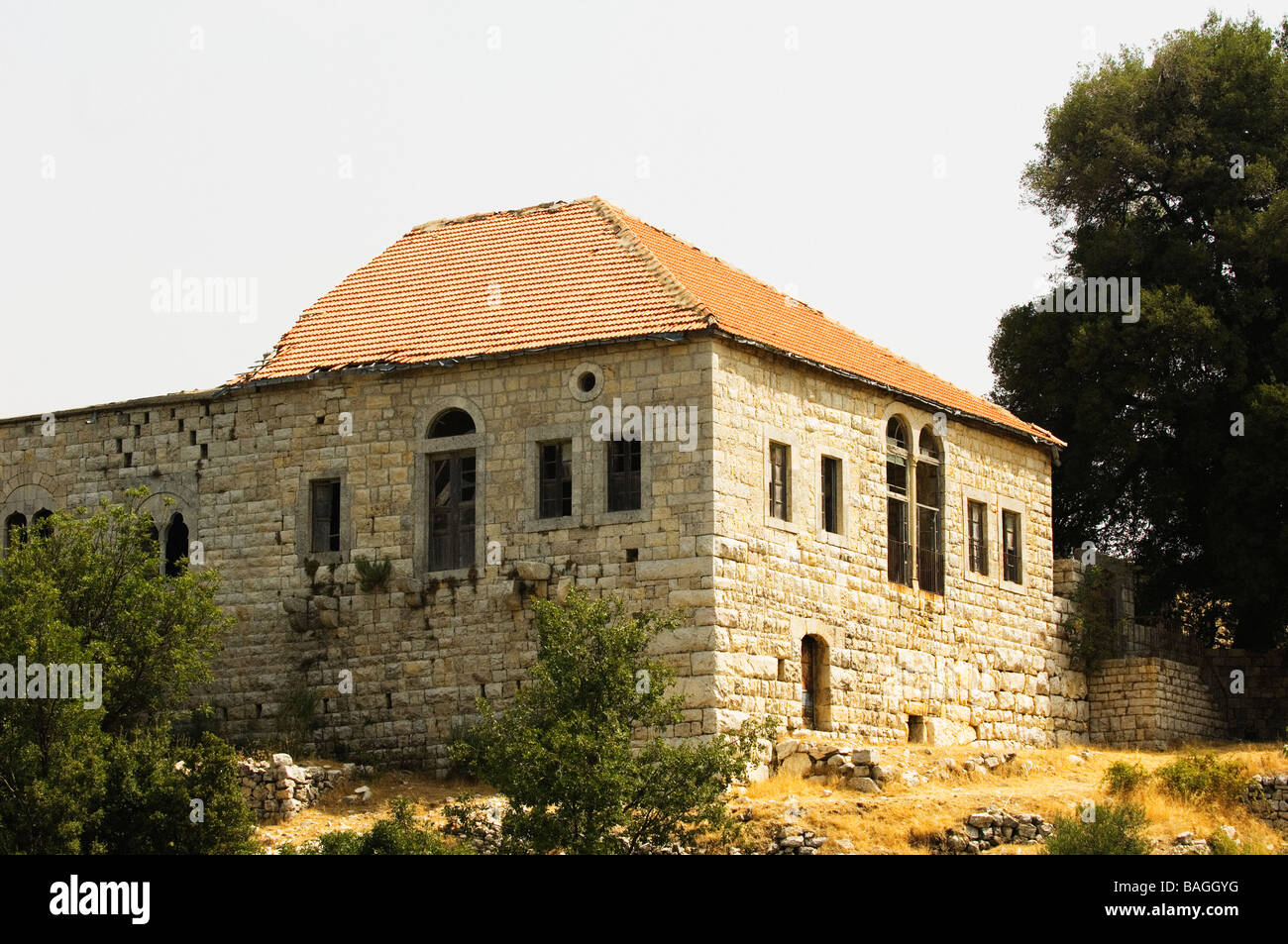 Deserted and derelict house in Lebanon Middle East Stock Photo