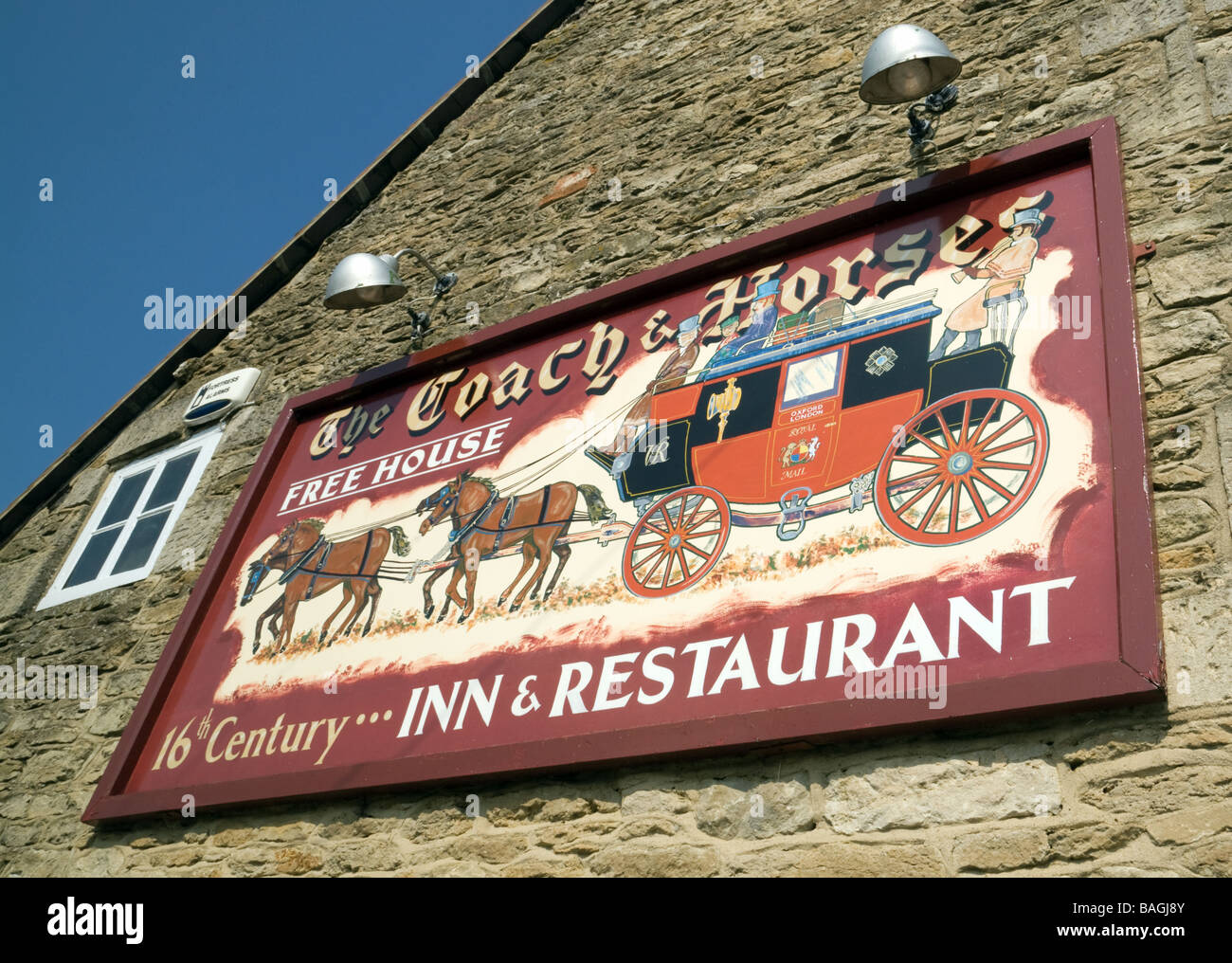 The Coach and Horses Inn sign, Chislehampton, Oxfordshire, UK Stock Photo