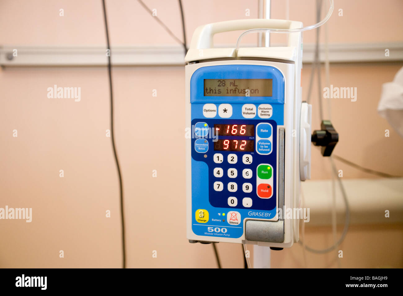 A Graseby Infusion pump for intravenous medication in a hospital in England Stock Photo