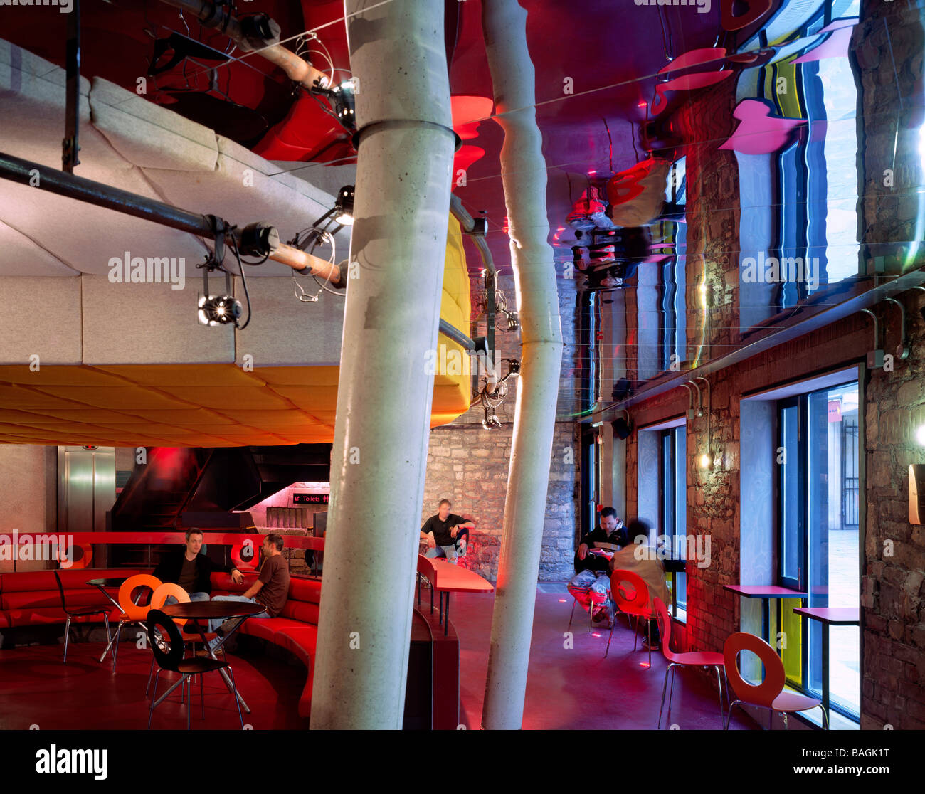 Egg Theatre, Bath, United Kingdom, Haworth Tompkins Architects, Egg theatre cafe with windows ...