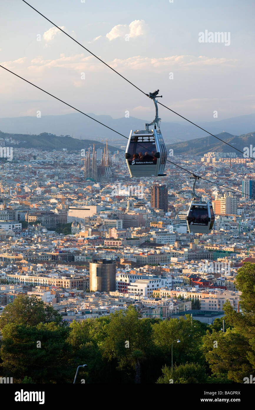 Spain, Catalonia, Barcelona, Montjuic Hill, cable car Stock Photo - Alamy
