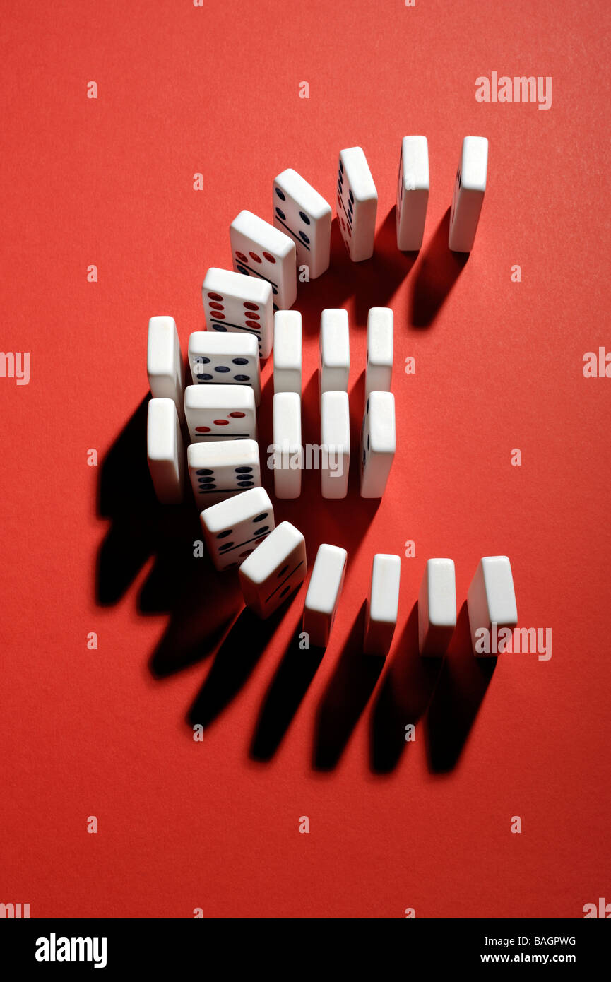 Dominoes in a Euro shape Stock Photo