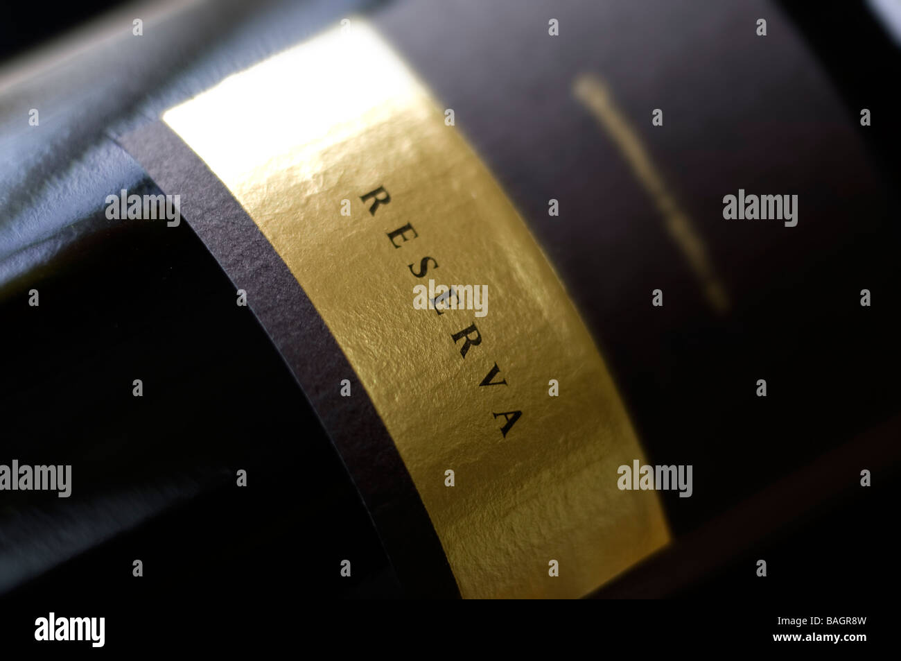 Gold and black wine bottle label Reserva Stock Photo Alamy