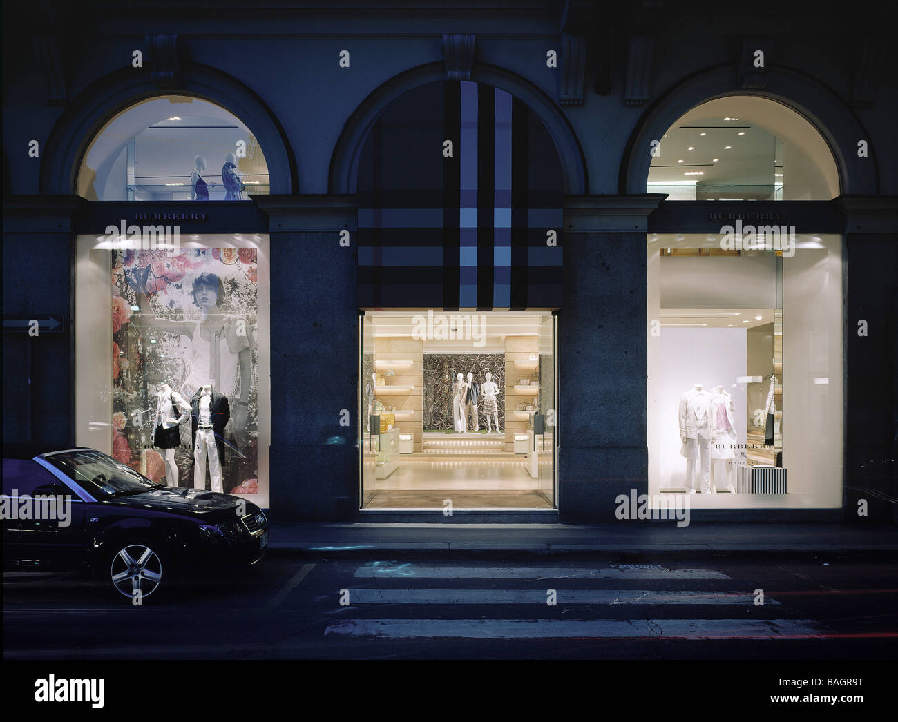 Burberry Store and Design Studio, Milan, Italy, Virgile and Stone  Associates Ltd, Burberry store and design studio front facade Stock Photo -  Alamy