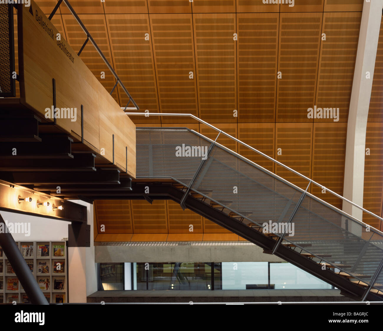 Munster Library, Munster, Germany, Bolles Wilson, Munster library stairs. Stock Photo