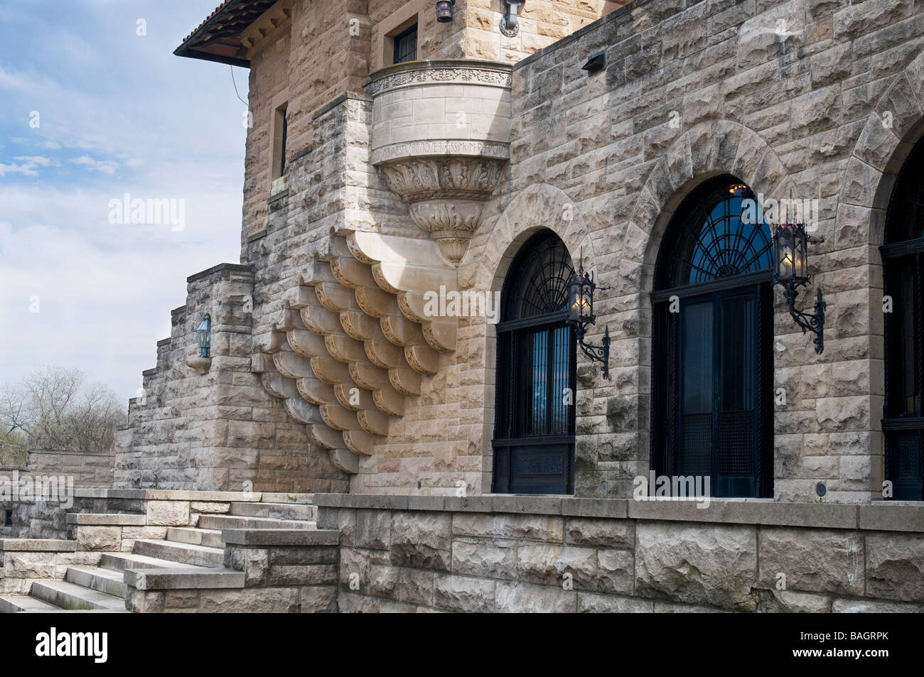 North view of a part of the Marland Mansion in Ponca City, Oklahoma, USA. Stock Photo