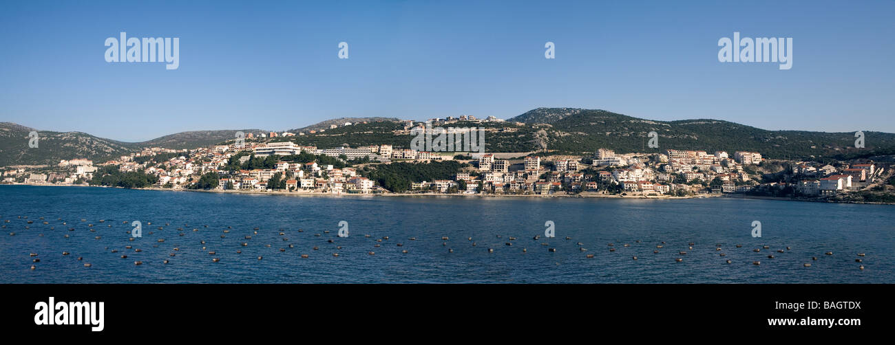 Bosnia and Herzegovina panorama of town Neum the only town on Bosnian 9 km long coastline Stock Photo