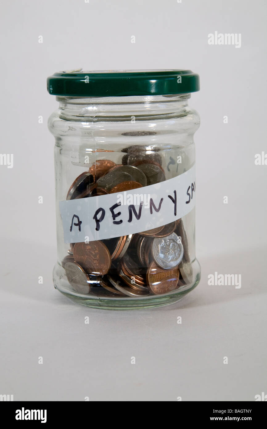 A penny saved is a penny earned; savings for a rainy day Stock Photo