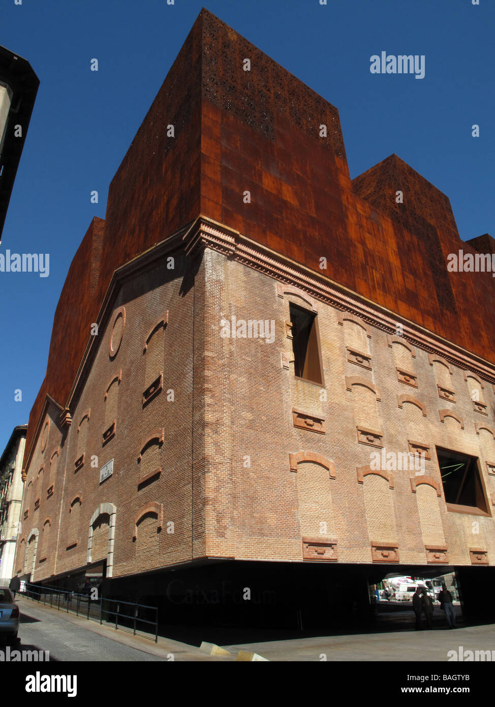 CaixaForum Madrid museum by Swiss architects Herzog & de Meuron. Vertical garden by Patrick Blanc, Paseo del Prado. MADRID SPAIN Stock Photo