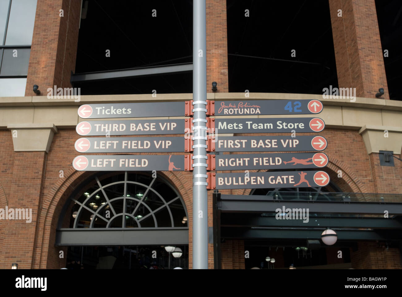 Sign at CitiField in Flushing Queens in New York Stock Photo