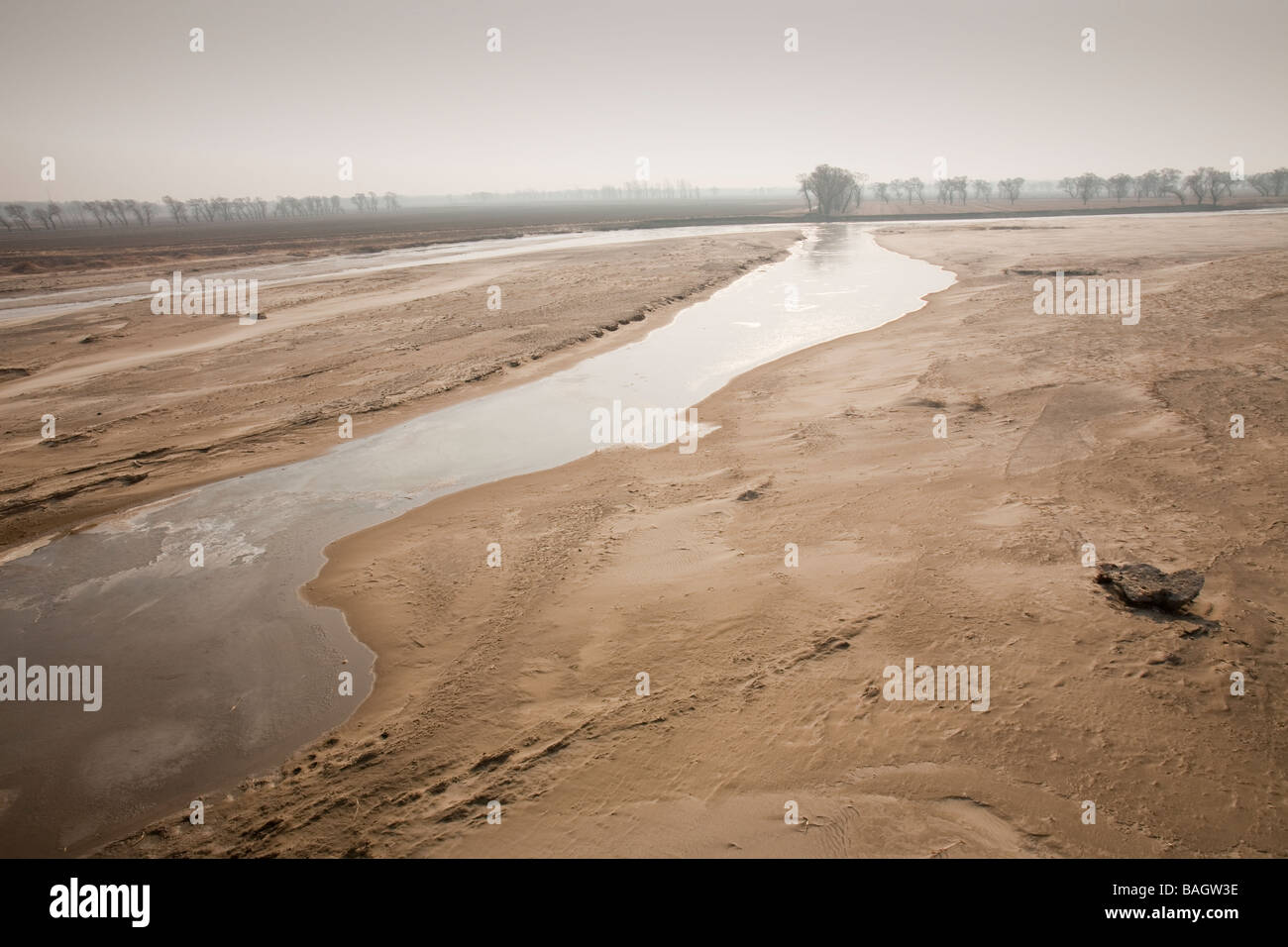 A low river caused by climate change induced drought in northern China ...