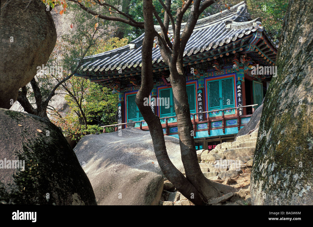 South Korea, Gangwon-do province, Soraksan National Park, Kyejoam hermitage Stock Photo