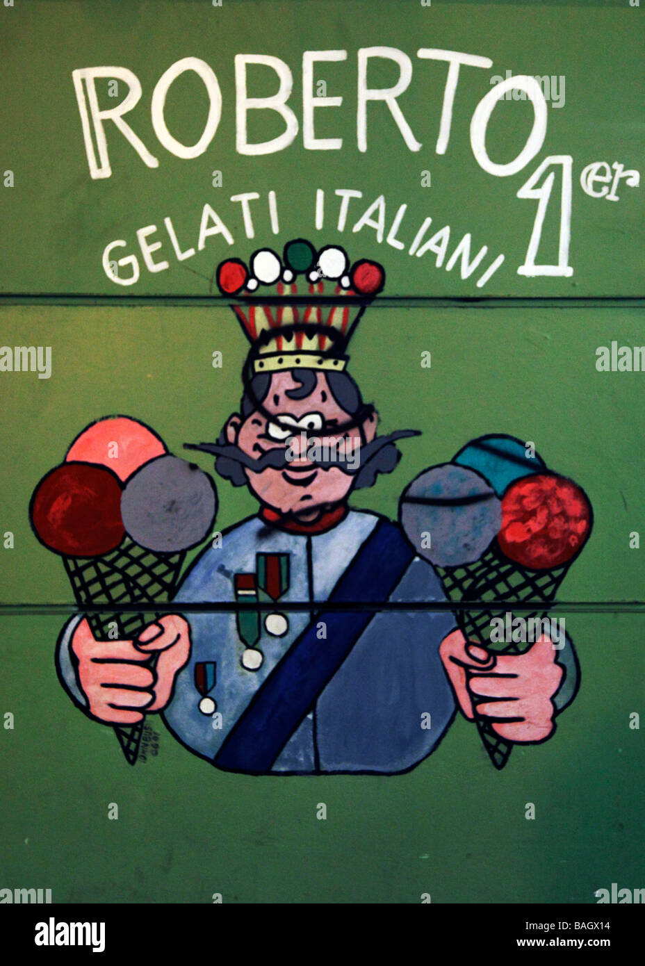 Roberto Gelati Italiani ice cream sign Stock Photo