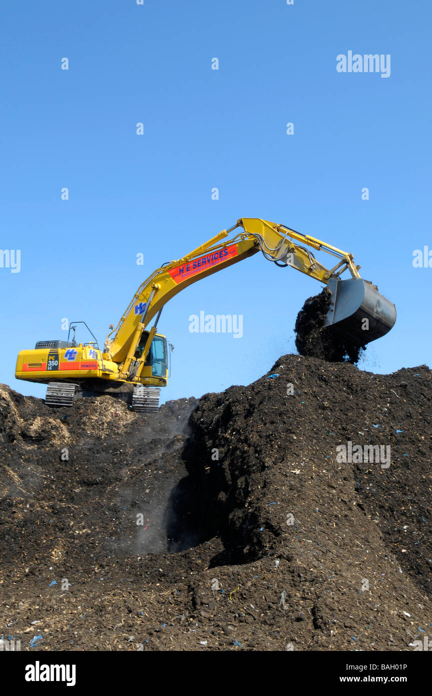 Compost heap at a recycling centre, Britain, UK Stock Photo Alamy