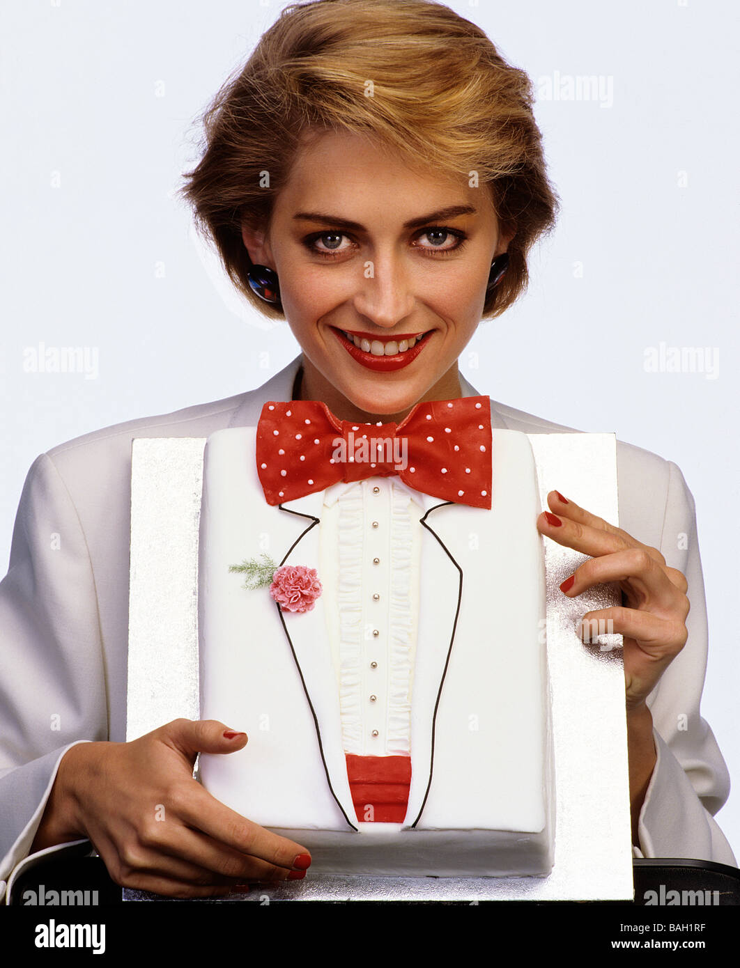 Bow Tie Cake with model Stock Photo