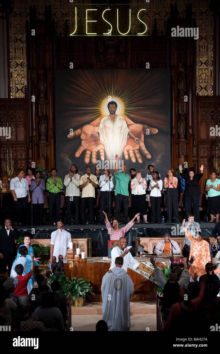 United States, Illinois, Chicago, Sunday service at the Saint Sabina