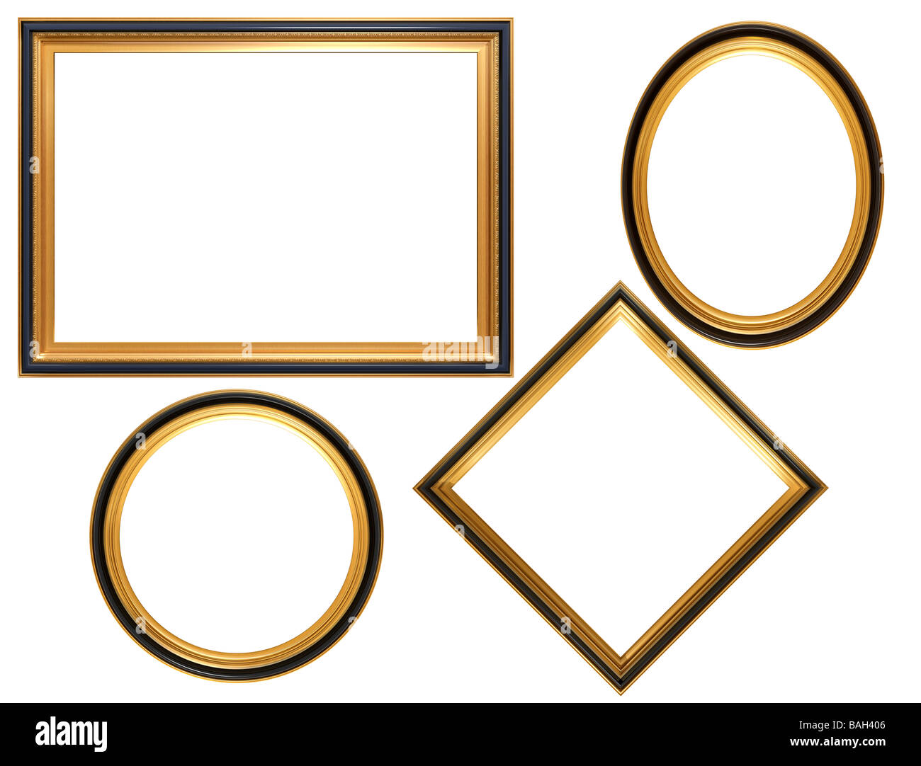 Isolated illustration of a collection of Georgian picture frames Stock Photo